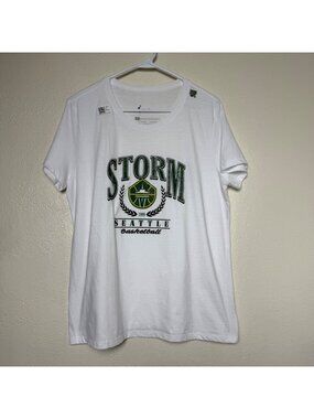 NWT Seattle Storm NBA Women's White Logo Tee Shirt Sz L
